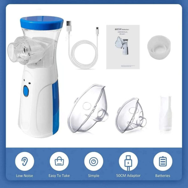 Portable Mesh Nebulizer – Quiet, USB & Battery, Mask Included – photo 2